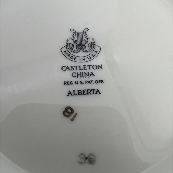 Castleton China Alberta 3 Bread Butter Plates USA Leaves Design Gold Trim 6.25" - Picture 5 of 5